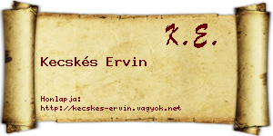 Kecskés Ervin névjegykártya